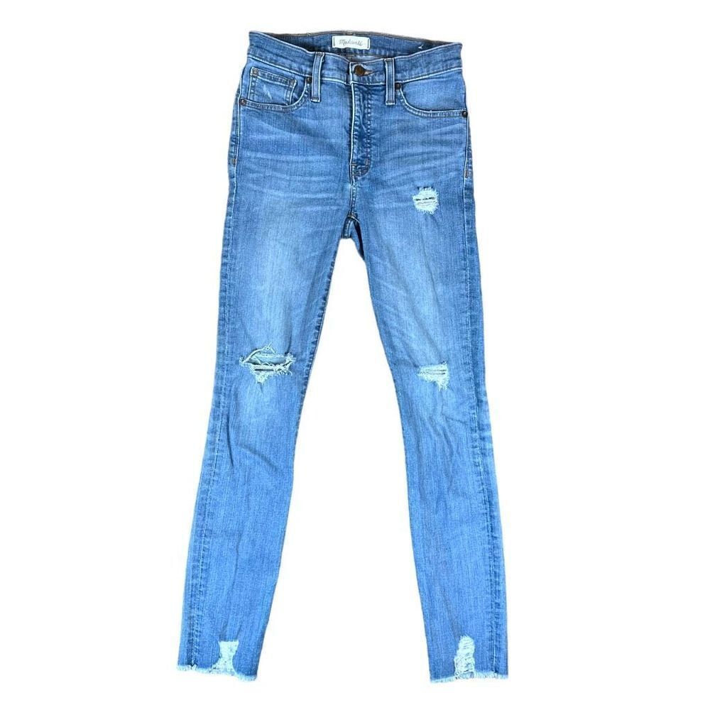 Madewell 9” High-rise Ontario Wash Distressed Skinny Jeans ￼Style H5789